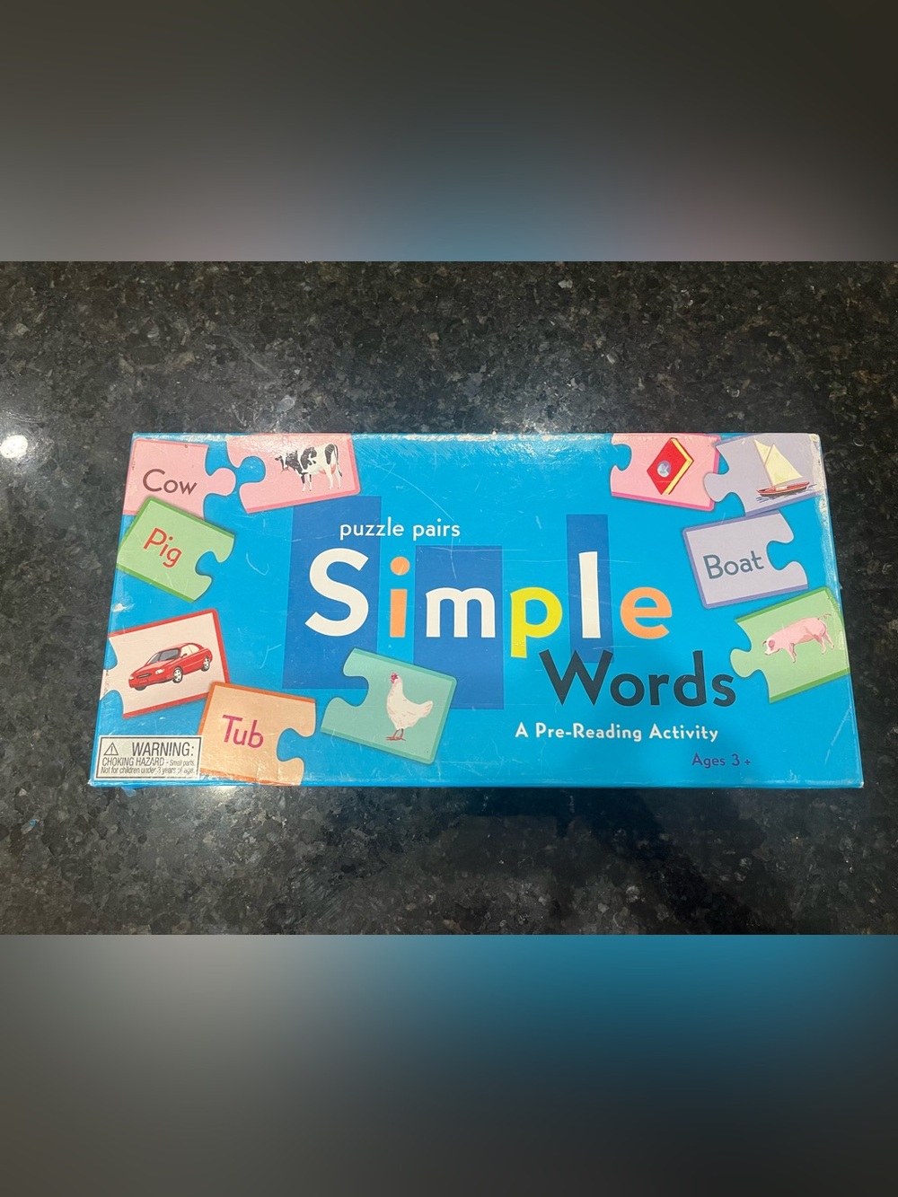 Simple Words Puzzle Pairs - Blue Educational Word Matching Game